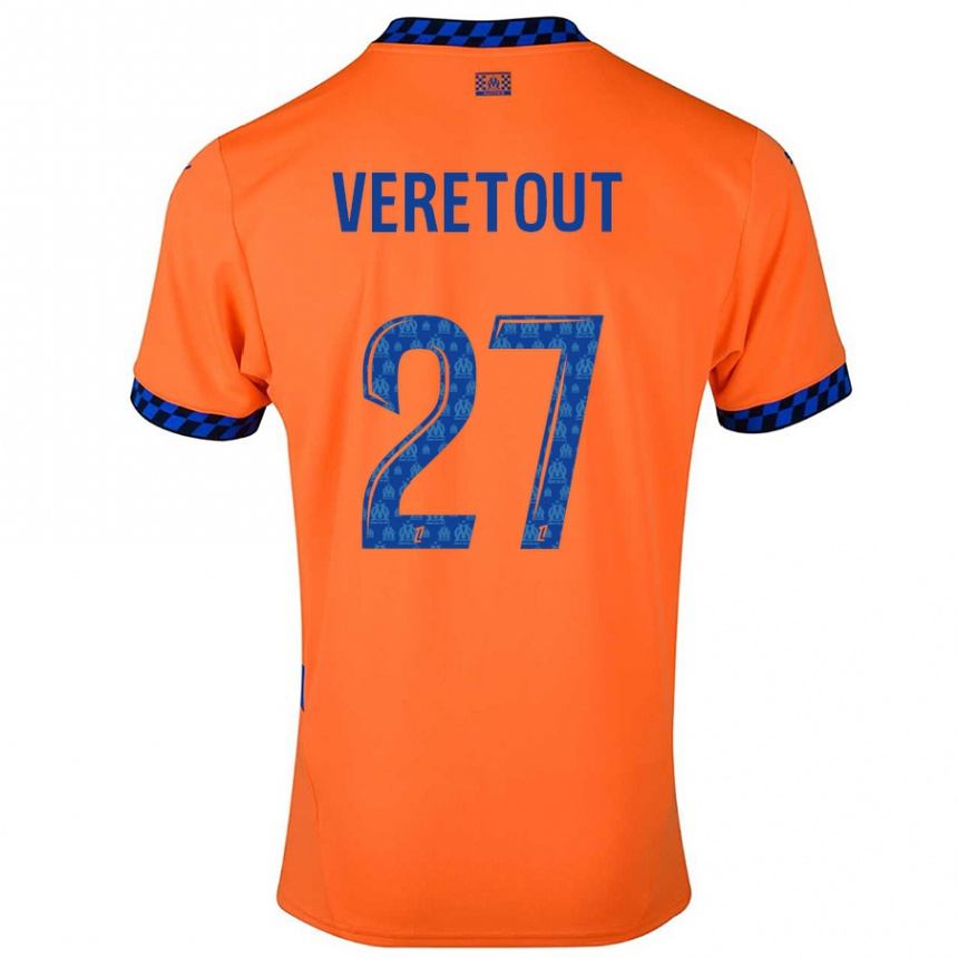 Hombre Fútbol Camiseta Jordan Veretout #27 Naranja Azul Oscuro Equipación Tercera 2024/25 Argentina