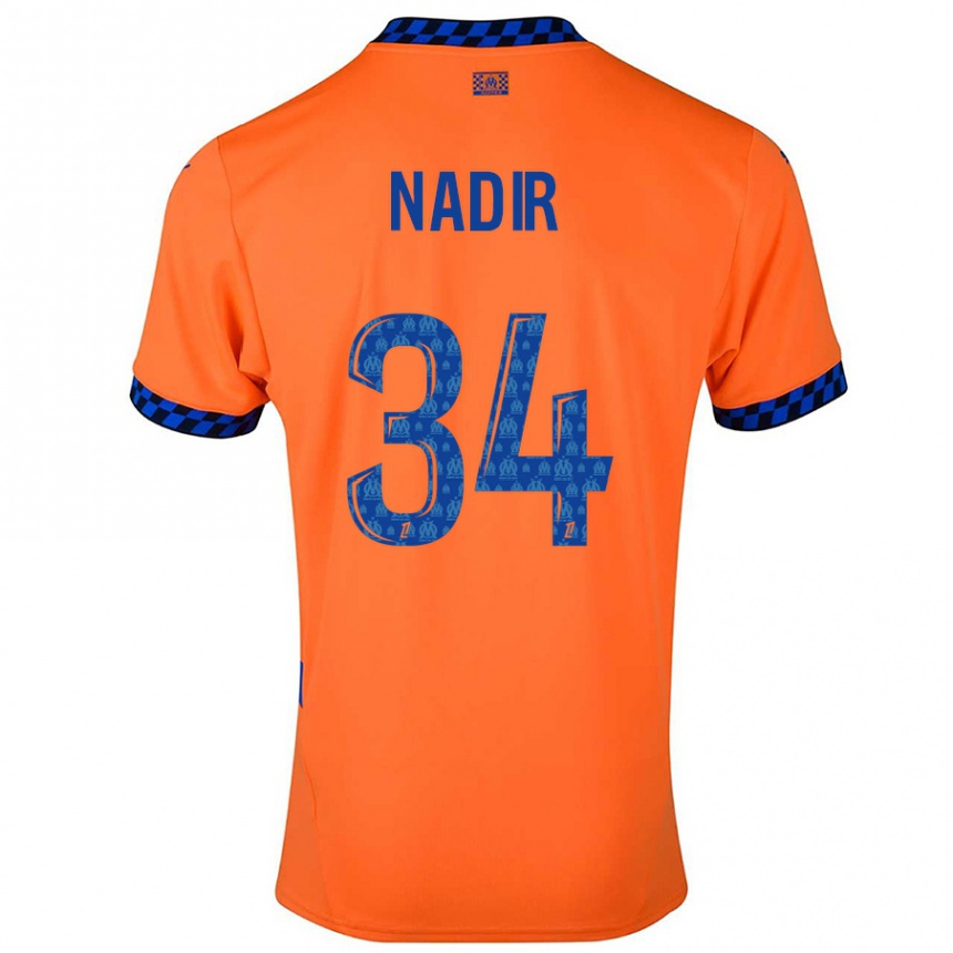 Hombre Fútbol Camiseta Bilal Nadir #34 Naranja Azul Oscuro Equipación Tercera 2024/25 Argentina