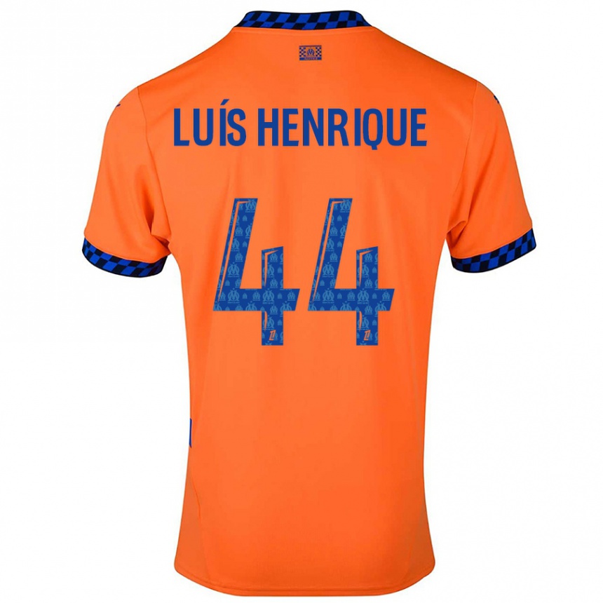 Hombre Fútbol Camiseta Luis Henrique #44 Naranja Azul Oscuro Equipación Tercera 2024/25 Argentina