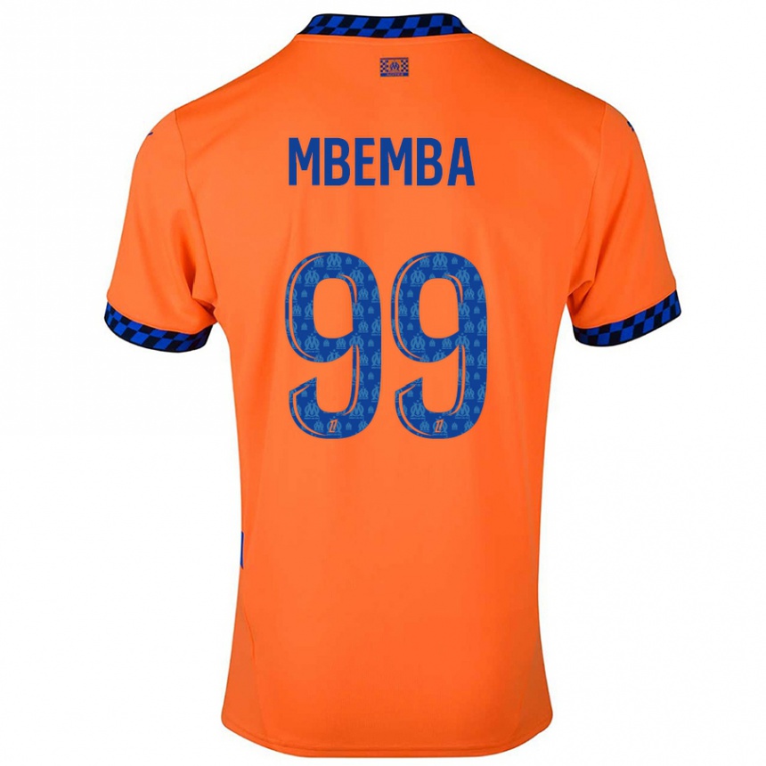 Hombre Fútbol Camiseta Chancel Mbemba #99 Naranja Azul Oscuro Equipación Tercera 2024/25 Argentina