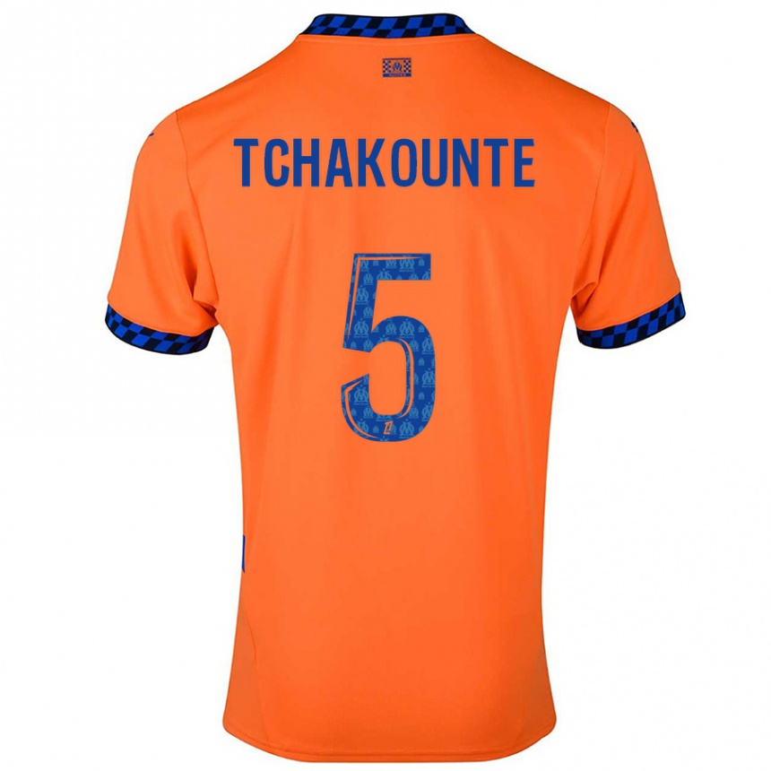 Hombre Fútbol Camiseta Annaëlle Tchakounté #5 Naranja Azul Oscuro Equipación Tercera 2024/25 Argentina