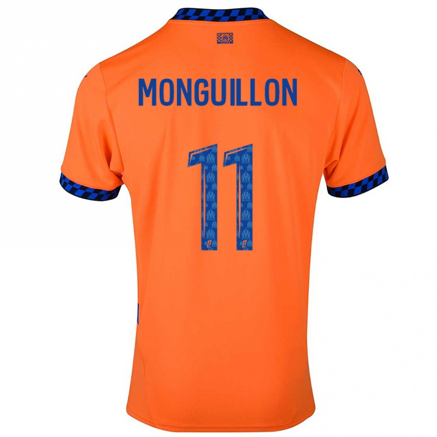 Hombre Fútbol Camiseta Coralie Monguillon #11 Naranja Azul Oscuro Equipación Tercera 2024/25 Argentina