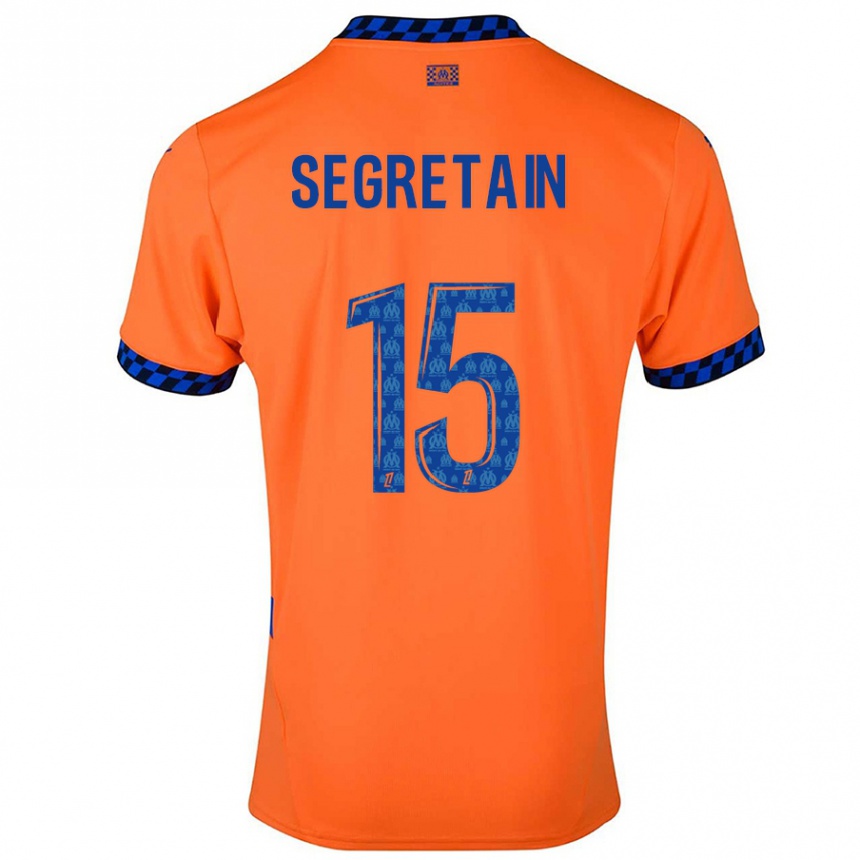 Hombre Fútbol Camiseta Julie Ségrétain #15 Naranja Azul Oscuro Equipación Tercera 2024/25 Argentina