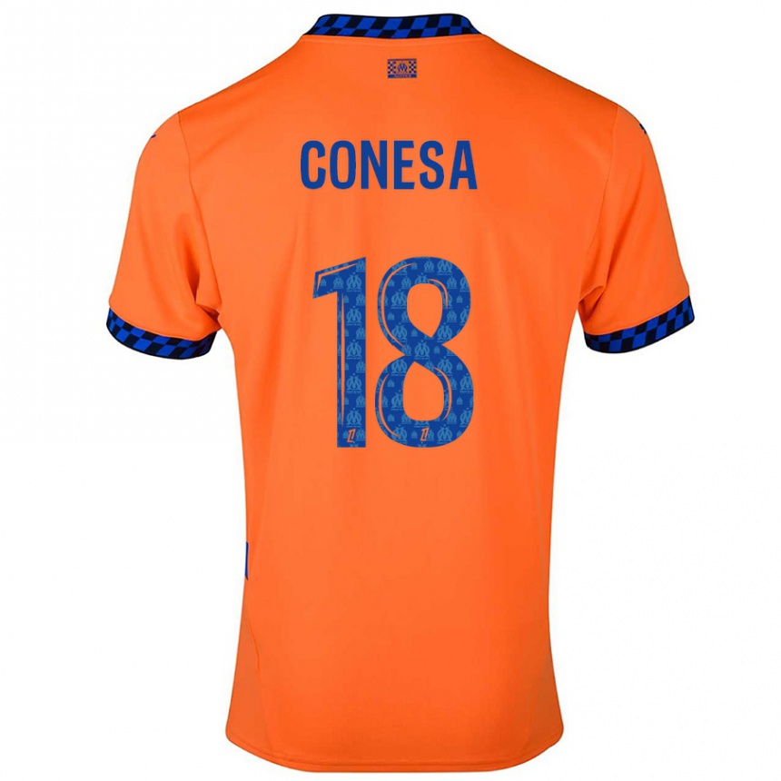 Hombre Fútbol Camiseta Anna Conesa #18 Naranja Azul Oscuro Equipación Tercera 2024/25 Argentina