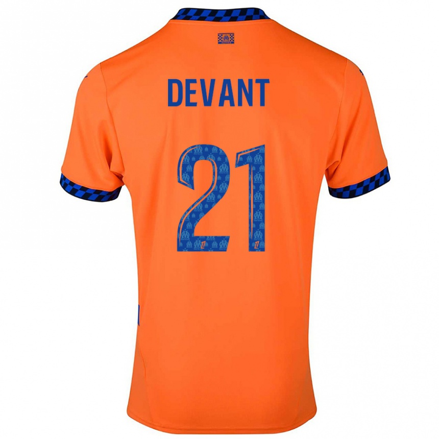 Hombre Fútbol Camiseta Caroline Devant #21 Naranja Azul Oscuro Equipación Tercera 2024/25 Argentina