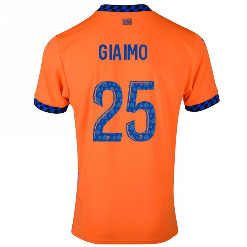 Hombre Fútbol Camiseta Carla Giaimo #25 Naranja Azul Oscuro Equipación Tercera 2024/25 Argentina