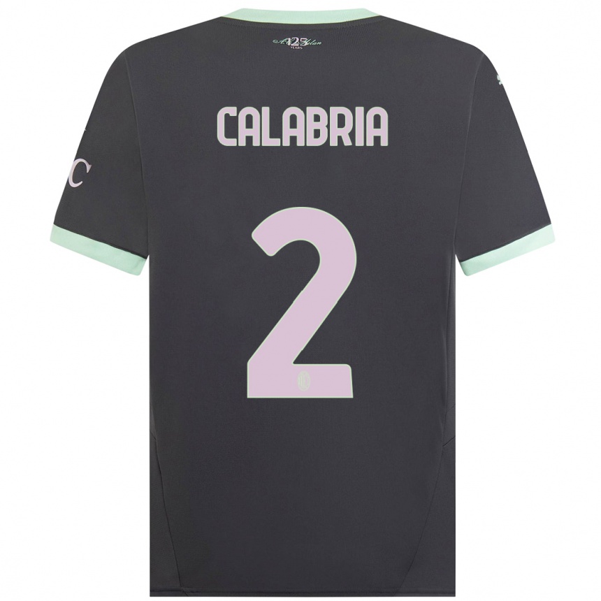 Hombre Fútbol Camiseta Davide Calabria #2 Gris Equipación Tercera 2024/25 Argentina