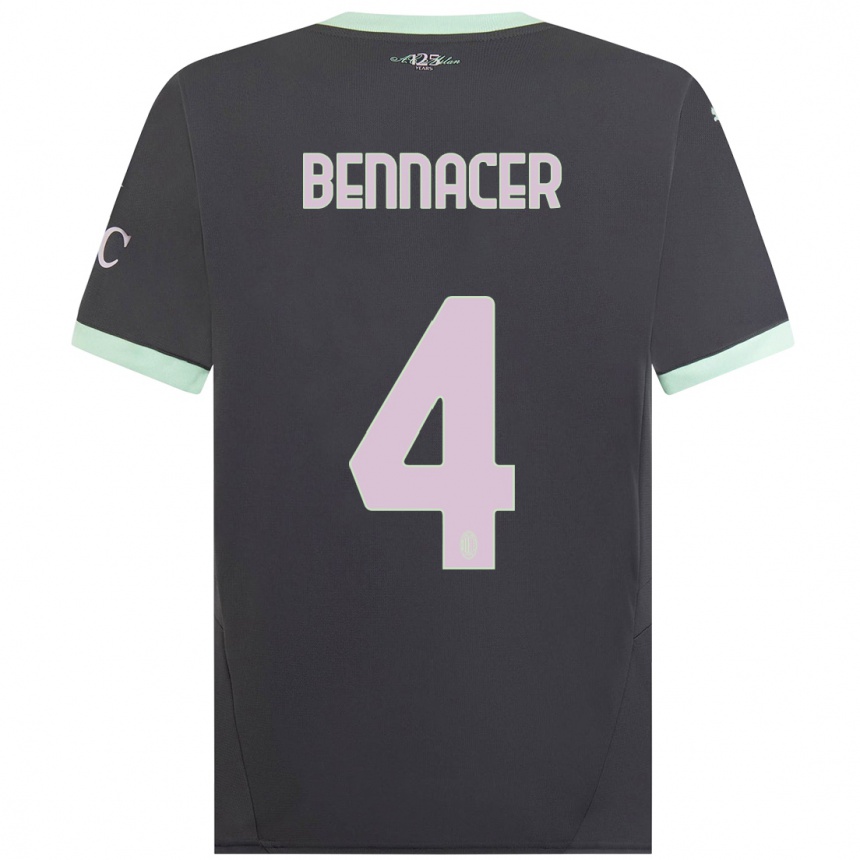 Hombre Fútbol Camiseta Ismael Bennacer #4 Gris Equipación Tercera 2024/25 Argentina