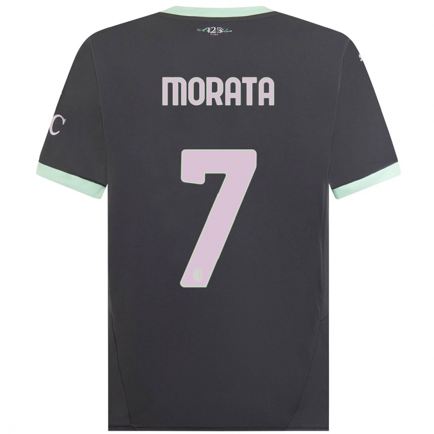 Hombre Fútbol Camiseta Alvaro Morata #7 Gris Equipación Tercera 2024/25 Argentina