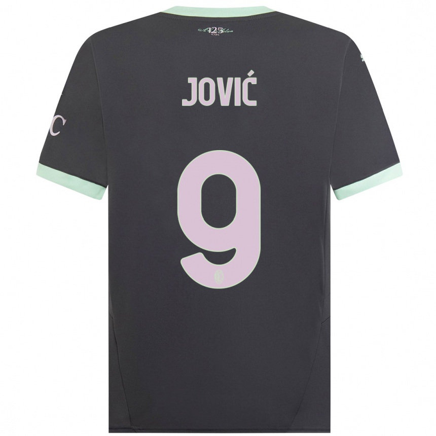 Hombre Fútbol Camiseta Luka Jovic #9 Gris Equipación Tercera 2024/25 Argentina