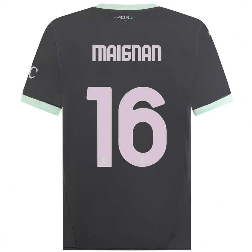 Hombre Fútbol Camiseta Mike Maignan #16 Gris Equipación Tercera 2024/25 Argentina