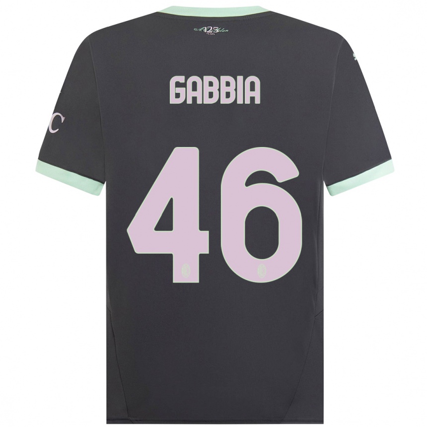 Hombre Fútbol Camiseta Matteo Gabbia #46 Gris Equipación Tercera 2024/25 Argentina