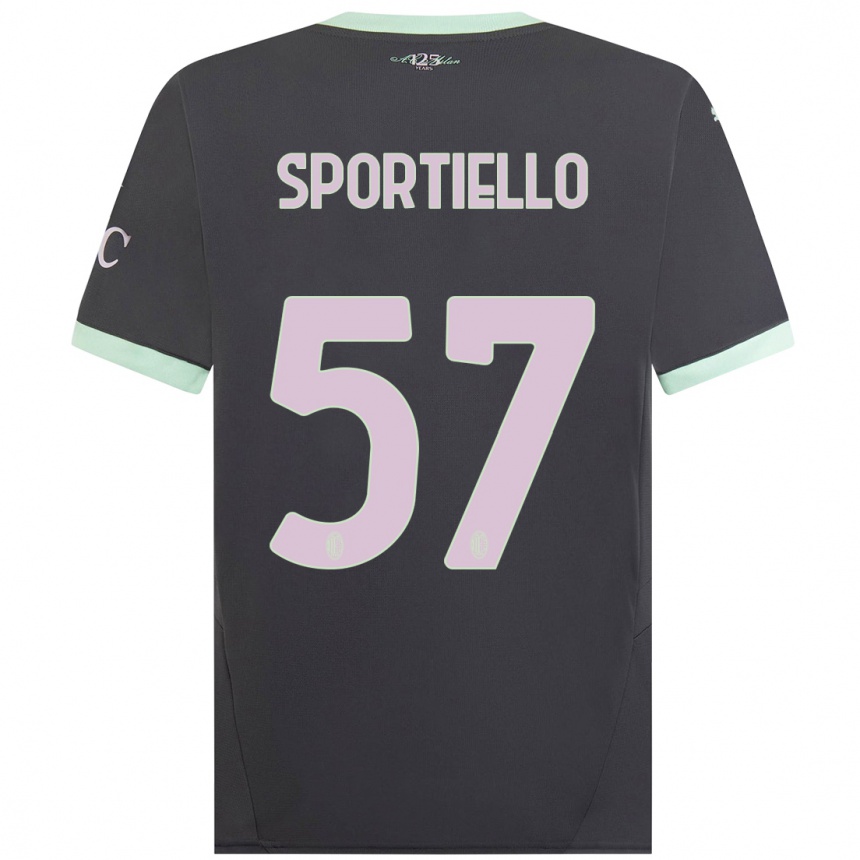 Hombre Fútbol Camiseta Marco Sportiello #57 Gris Equipación Tercera 2024/25 Argentina