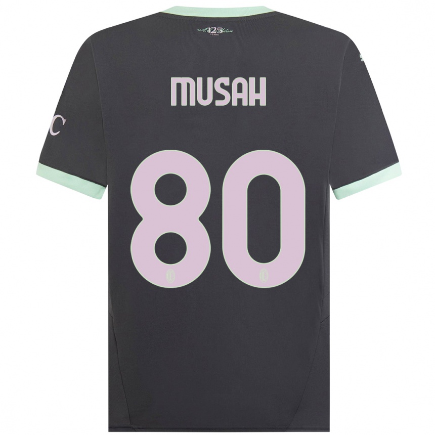 Hombre Fútbol Camiseta Yunus Musah #80 Gris Equipación Tercera 2024/25 Argentina