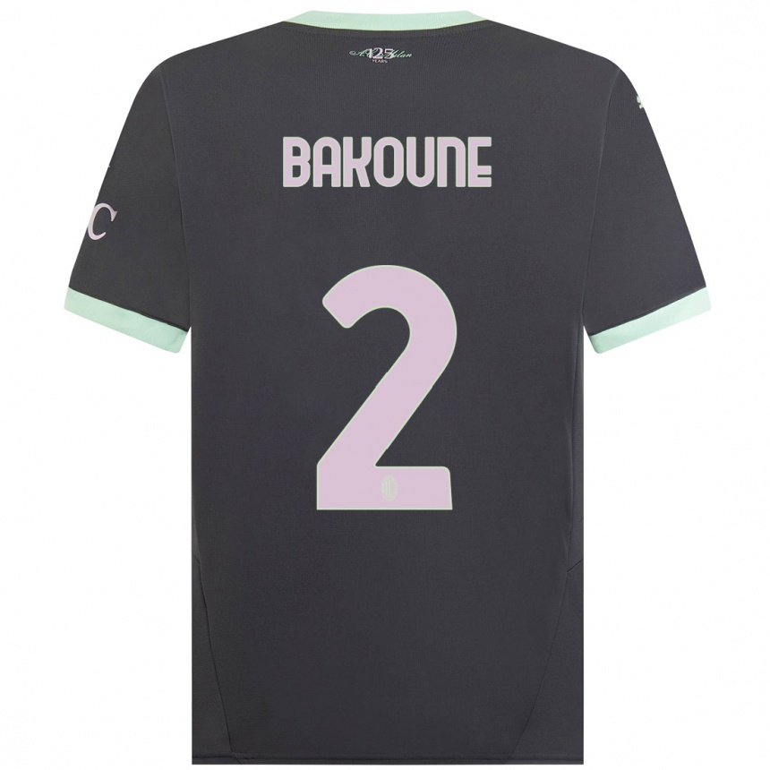 Hombre Fútbol Camiseta Adam Bakoune #2 Gris Equipación Tercera 2024/25 Argentina