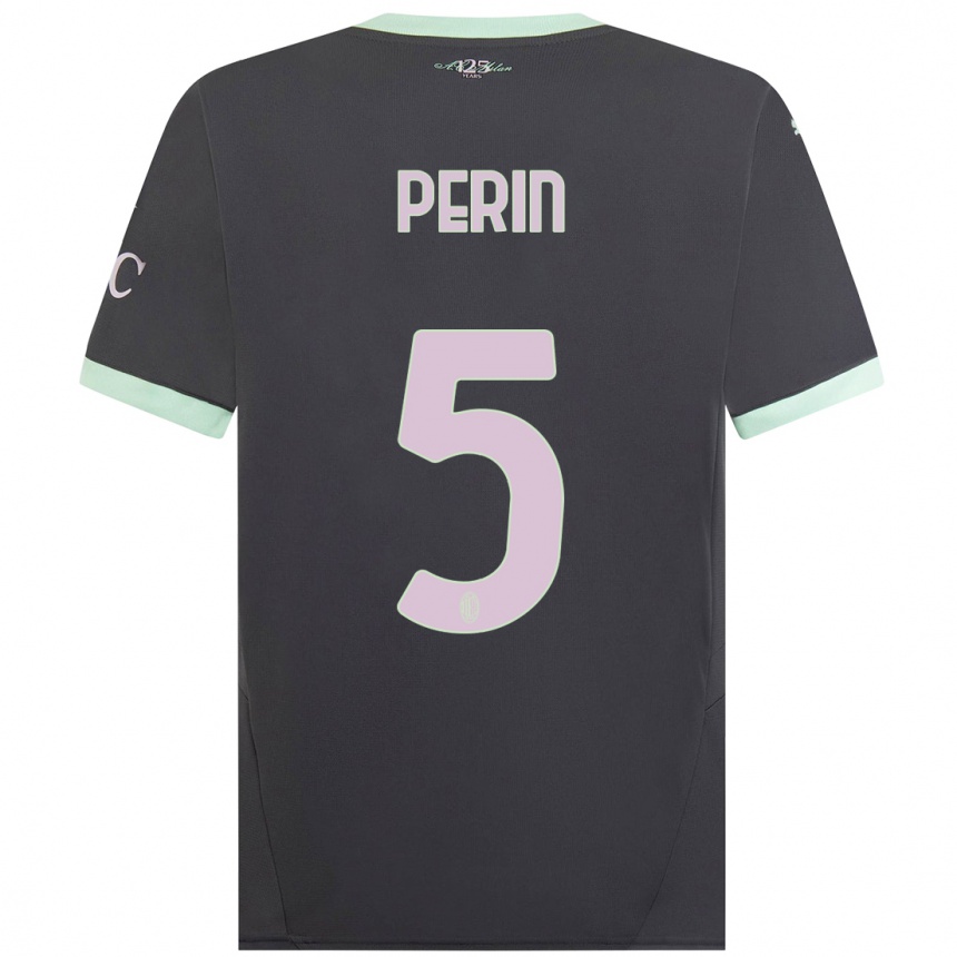 Hombre Fútbol Camiseta Ernesto Perin #5 Gris Equipación Tercera 2024/25 Argentina