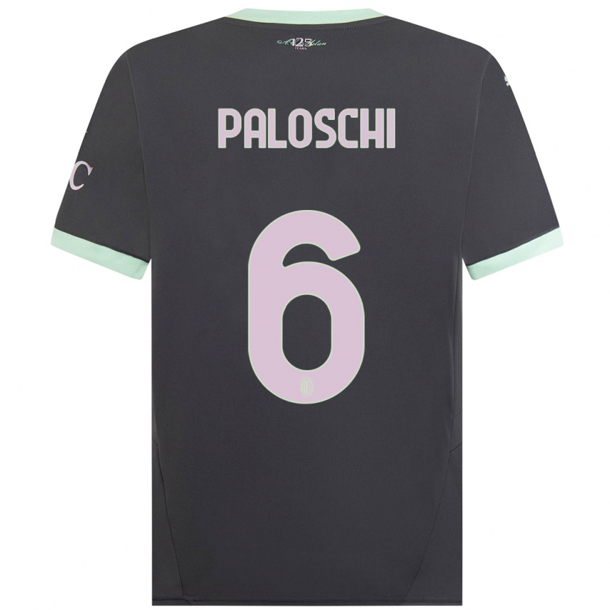 Hombre Fútbol Camiseta Dorian Paloschi #6 Gris Equipación Tercera 2024/25 Argentina