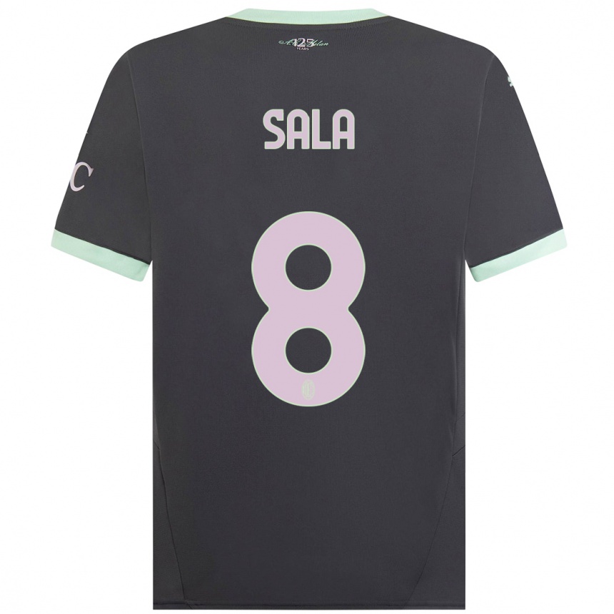 Hombre Fútbol Camiseta Emanuele Sala #8 Gris Equipación Tercera 2024/25 Argentina