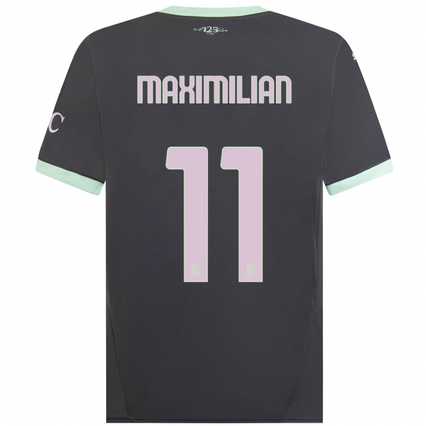 Hombre Fútbol Camiseta Maximilian Ibrahimović #11 Gris Equipación Tercera 2024/25 Argentina