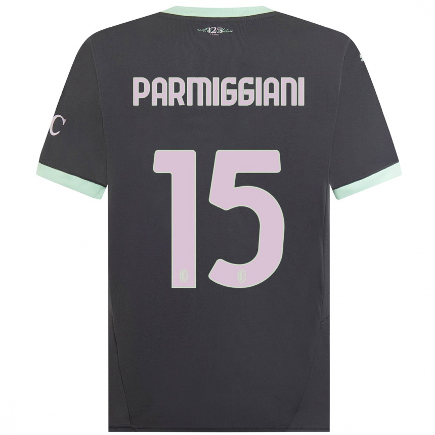 Hombre Fútbol Camiseta Pietro Parmiggiani #15 Gris Equipación Tercera 2024/25 Argentina