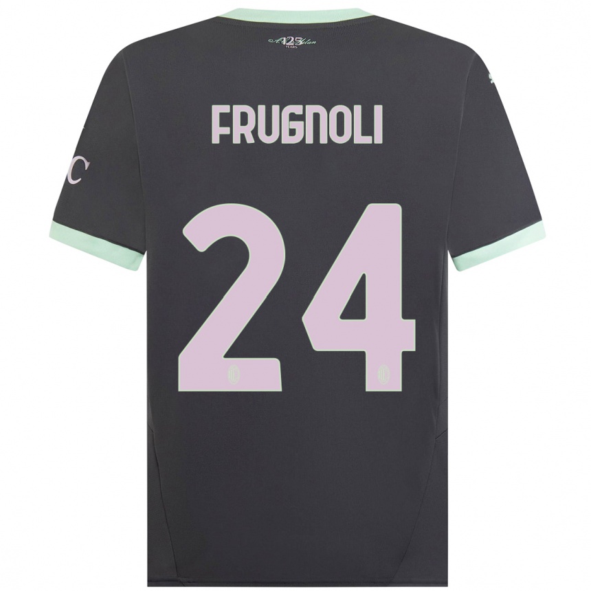 Hombre Fútbol Camiseta Leonardo Frugnoli #24 Gris Equipación Tercera 2024/25 Argentina