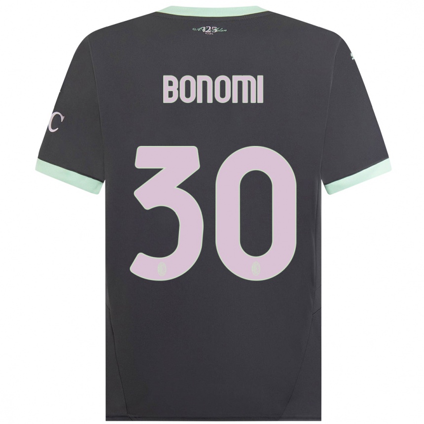 Hombre Fútbol Camiseta Alessandro Bonomi #30 Gris Equipación Tercera 2024/25 Argentina