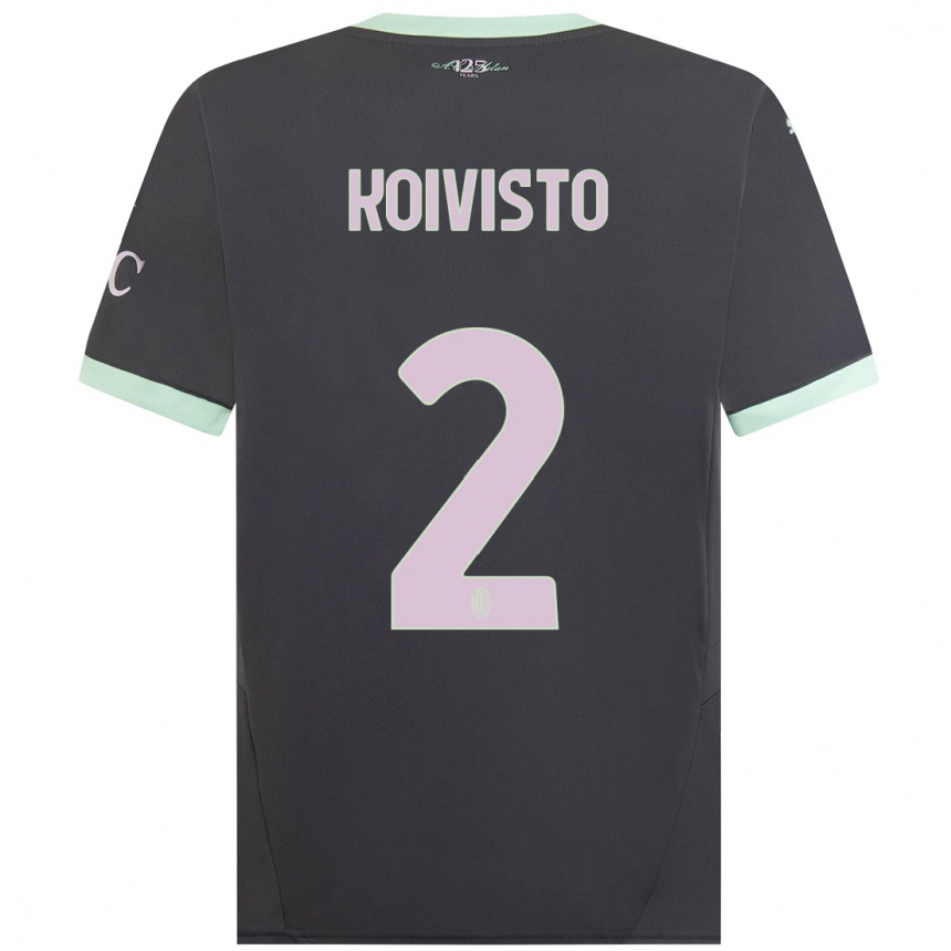 Hombre Fútbol Camiseta Emma Koivisto #2 Gris Equipación Tercera 2024/25 Argentina