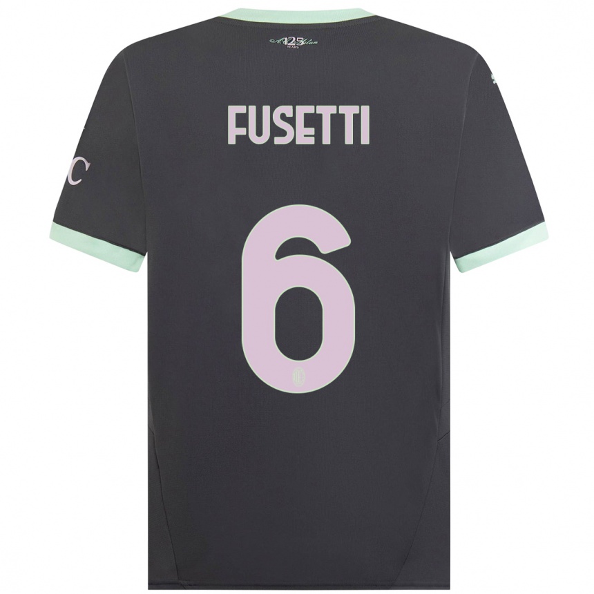 Hombre Fútbol Camiseta Laura Fusetti #6 Gris Equipación Tercera 2024/25 Argentina