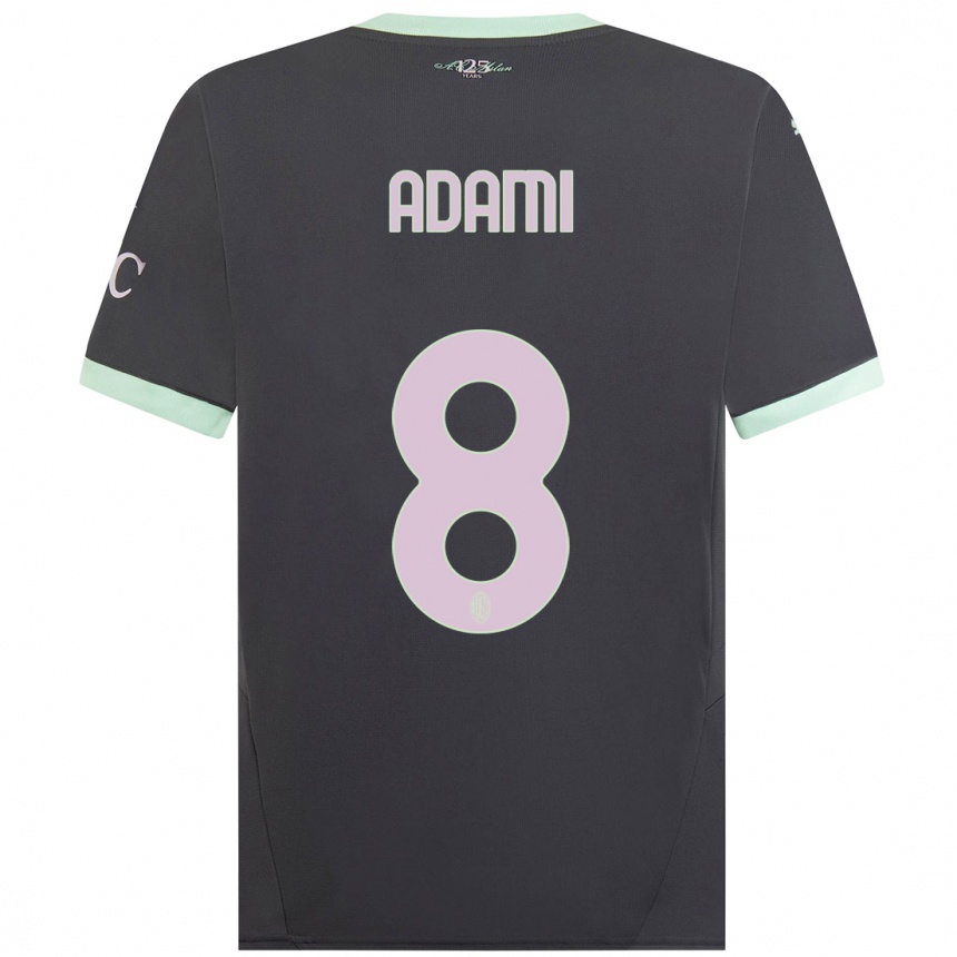 Hombre Fútbol Camiseta Greta Adami #8 Gris Equipación Tercera 2024/25 Argentina