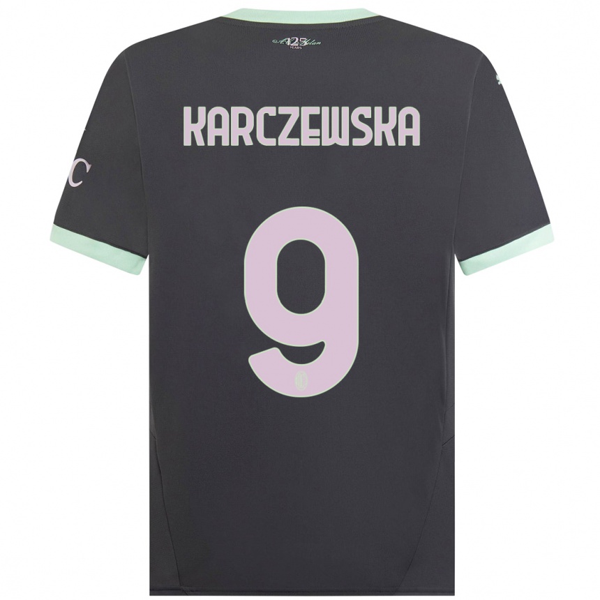 Hombre Fútbol Camiseta Nikola Karczewska #9 Gris Equipación Tercera 2024/25 Argentina