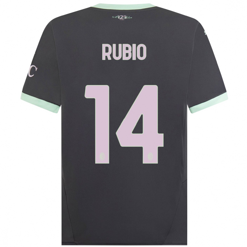 Hombre Fútbol Camiseta Silvia Rubio #14 Gris Equipación Tercera 2024/25 Argentina