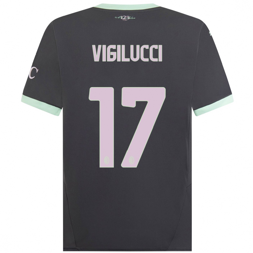 Hombre Fútbol Camiseta Valery Vigilucci #17 Gris Equipación Tercera 2024/25 Argentina