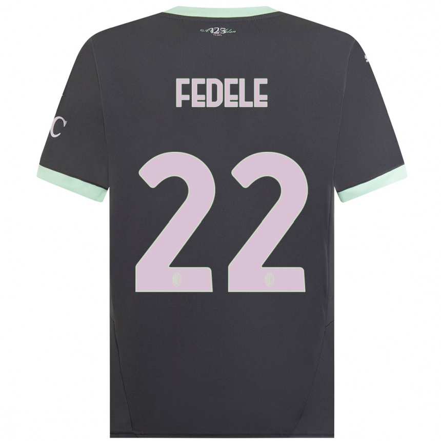 Hombre Fútbol Camiseta Noemi Fedele #22 Gris Equipación Tercera 2024/25 Argentina