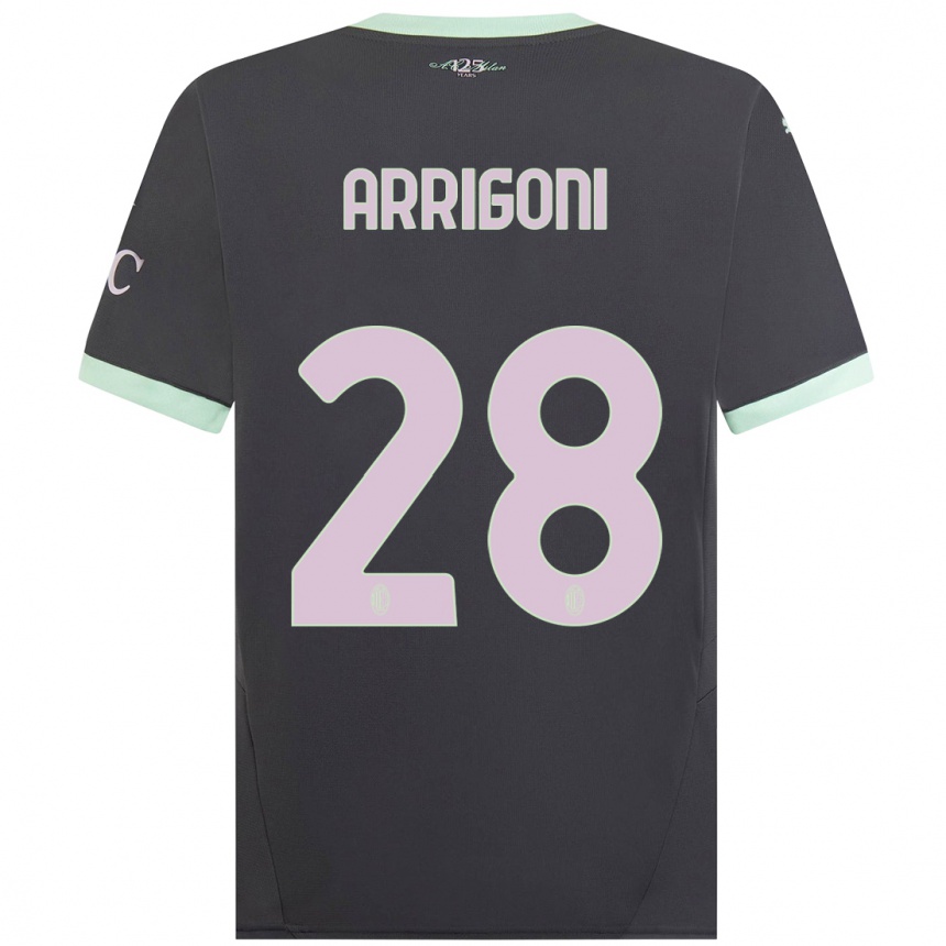 Hombre Fútbol Camiseta Giorgia Arrigoni #28 Gris Equipación Tercera 2024/25 Argentina