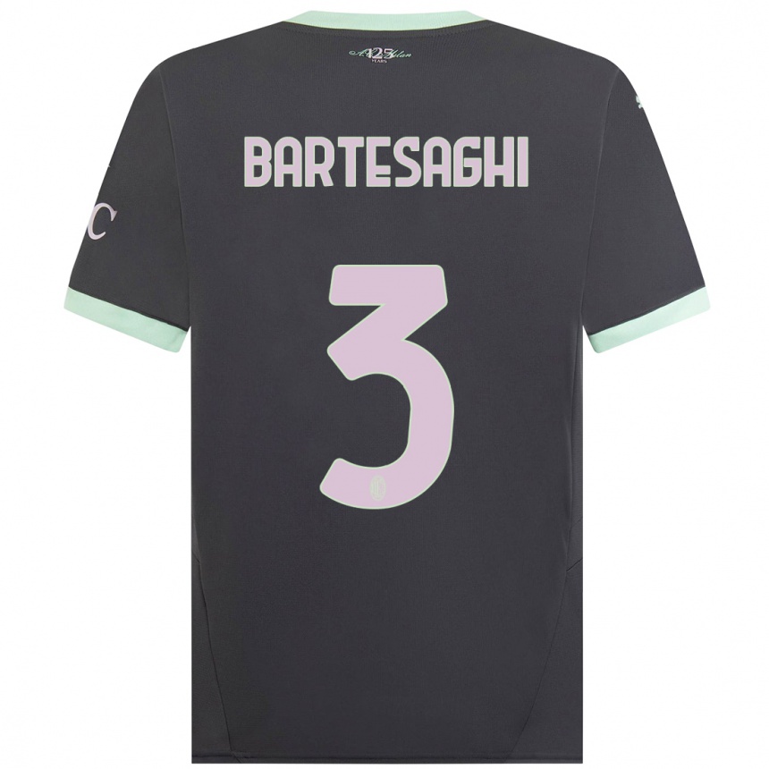 Hombre Fútbol Camiseta Davide Bartesaghi #3 Gris Equipación Tercera 2024/25 Argentina