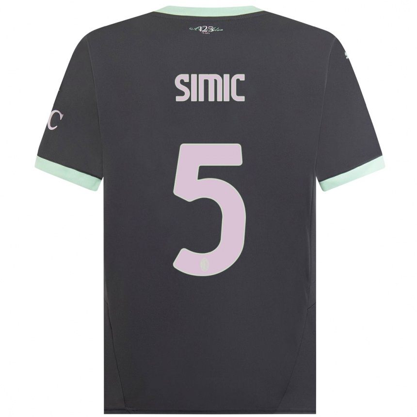 Hombre Fútbol Camiseta Jan-Carlo Simic #5 Gris Equipación Tercera 2024/25 Argentina