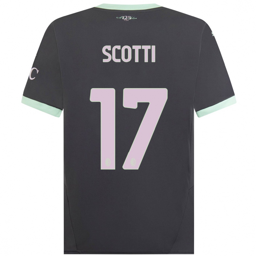 Hombre Fútbol Camiseta Filippo Scotti #17 Gris Equipación Tercera 2024/25 Argentina