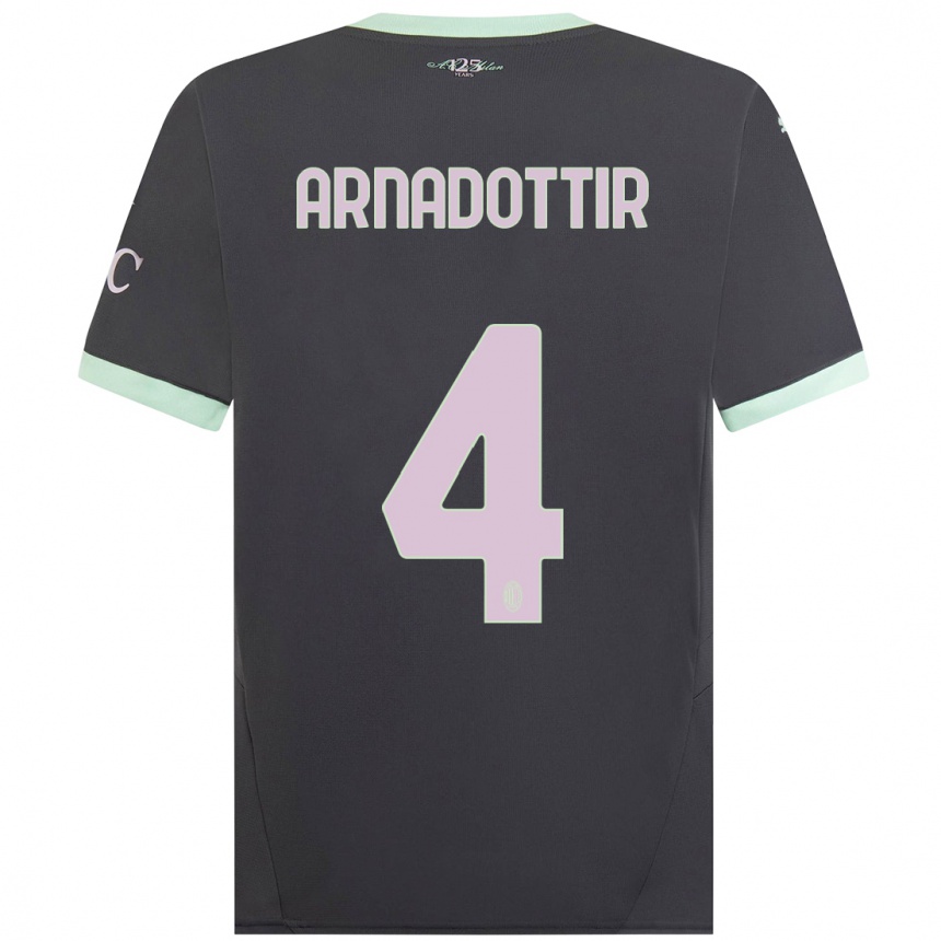 Hombre Fútbol Camiseta Guony Arnadottir #4 Gris Equipación Tercera 2024/25 Argentina