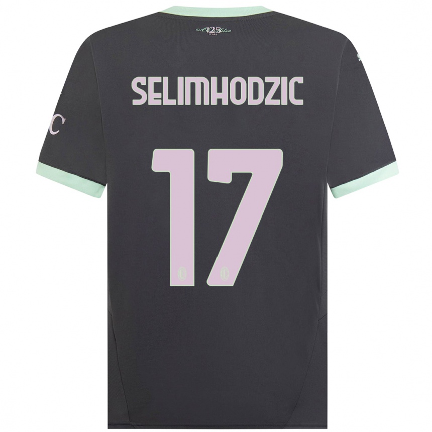 Hombre Fútbol Camiseta Noa Selimhodzic #17 Gris Equipación Tercera 2024/25 Argentina