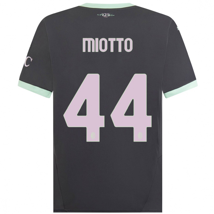 Hombre Fútbol Camiseta Giorgia Miotto #44 Gris Equipación Tercera 2024/25 Argentina