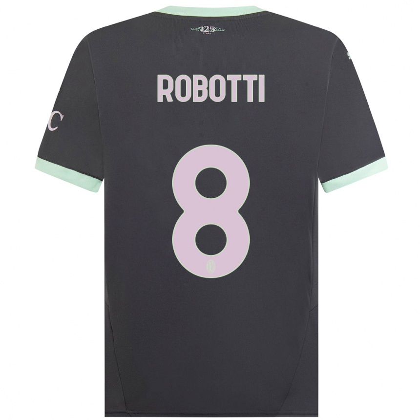 Hombre Fútbol Camiseta Giovanni Robotti #8 Gris Equipación Tercera 2024/25 Argentina