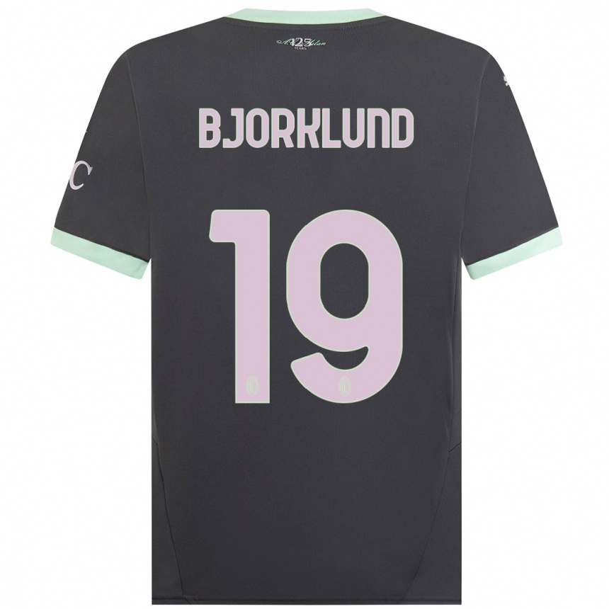 Hombre Fútbol Camiseta Lukas Bjorklund #19 Gris Equipación Tercera 2024/25 Argentina