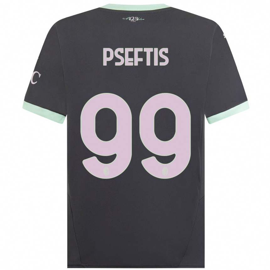 Hombre Fútbol Camiseta Fotios Pseftis #99 Gris Equipación Tercera 2024/25 Argentina