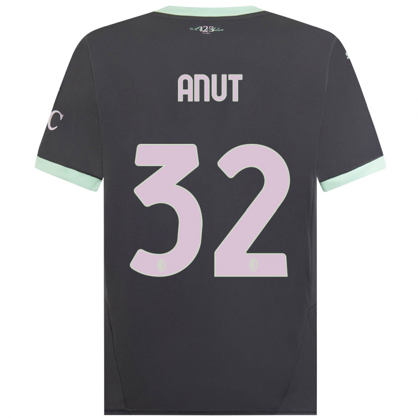 Hombre Fútbol Camiseta Niccolo Anut #32 Gris Equipación Tercera 2024/25 Argentina