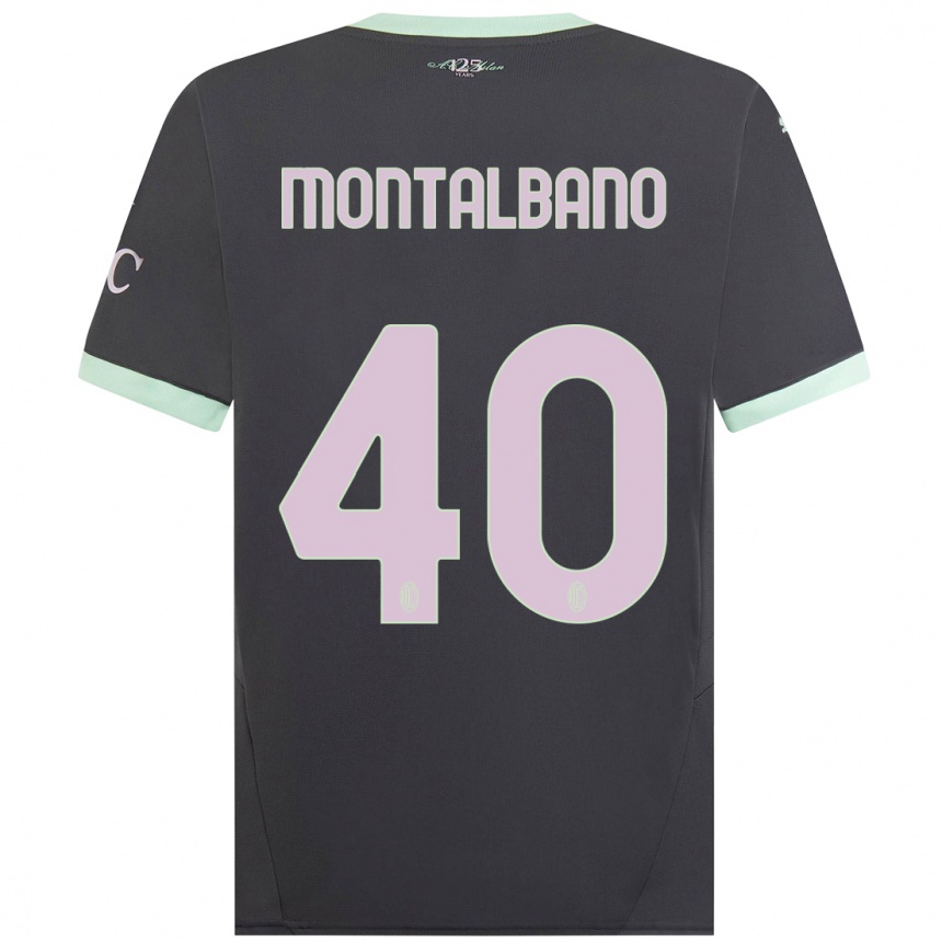 Hombre Fútbol Camiseta Nicolo Montalbano #40 Gris Equipación Tercera 2024/25 Argentina