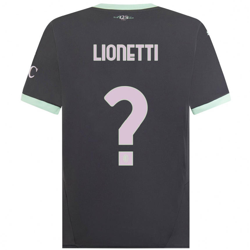 Hombre Fútbol Camiseta Francesco Lionetti #0 Gris Equipación Tercera 2024/25 Argentina