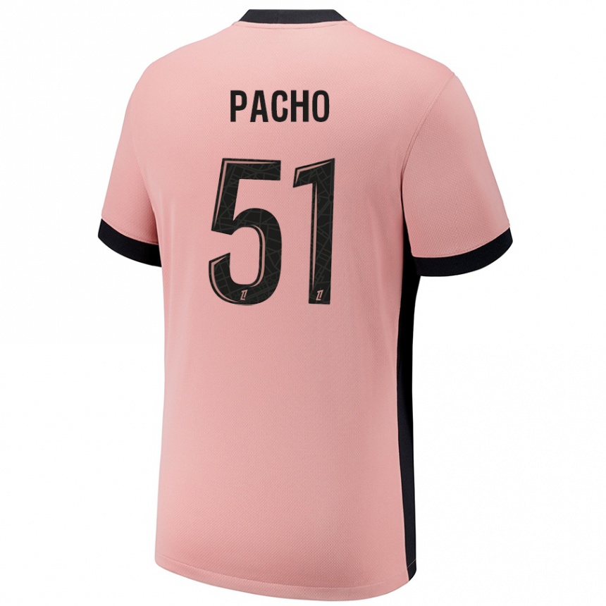 Hombre Fútbol Camiseta Willian Pacho #51 Rosa Óxido Equipación Tercera 2024/25 Argentina