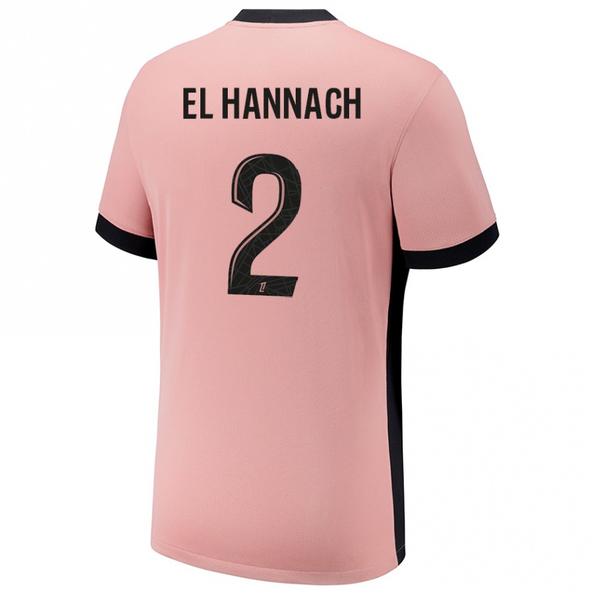 Hombre Fútbol Camiseta Naoufel El Hannach #2 Rosa Óxido Equipación Tercera 2024/25 Argentina