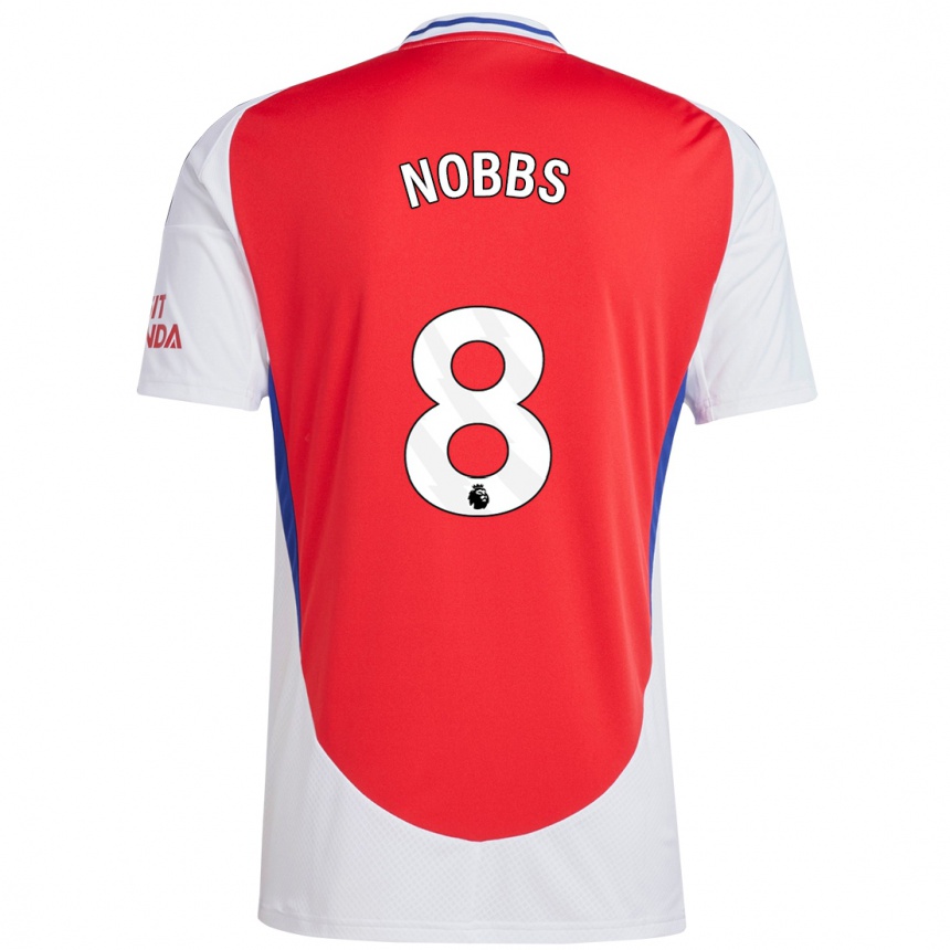 Mujer Fútbol Camiseta Nobbs #8 Rojo Blanco 1ª Equipación 2024/25 Argentina