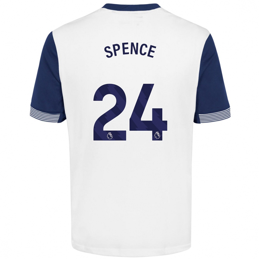 Mujer Fútbol Camiseta Djed Spence #24 Blanco Azul 1ª Equipación 2024/25 Argentina